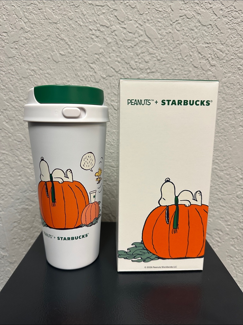 Starbucks Peanuts Snoopy Great Pumpkin Stainless Steel Coffee Tumbler 16oz NWT